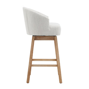 English Elm 32.25 Tufted Swivel Barstools Set of 2 Rubberwood Frame Nailhead Kitchen Counter Seating N780P504556A