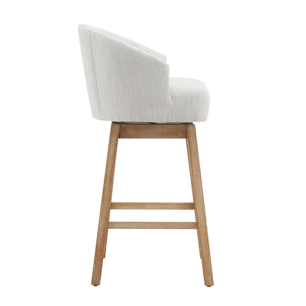 English Elm 32.25 Tufted Swivel Barstools Set of 2 Rubberwood Frame Nailhead Kitchen Counter Seating N780P504556A