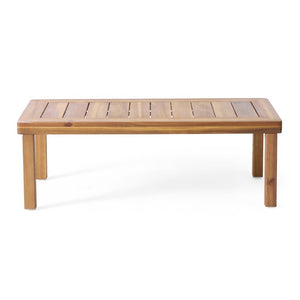English Elm Teak Acacia Hardwood Outdoor Loveseat Set with Slat Paneling and Low Profile Table N780P505973T
