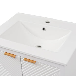 English Elm 48" Double Mdf Bathroom Vanity Set with Undermount Sinks and Soft Close Storage N817P339018K