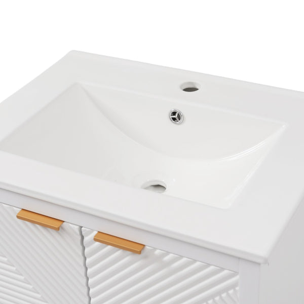 English Elm 48" Double Mdf Bathroom Vanity Set with Undermount Sinks and Soft Close Storage N817P339018K