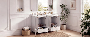 English Elm 48" Double Mdf Bathroom Vanity Set with Undermount Sinks and Soft Close Storage N817P339018K