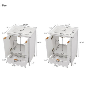 English Elm 48" Double Mdf Bathroom Vanity Set with Undermount Sinks and Soft Close Storage N817P339018K