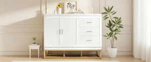 English Elm Murphy Freestanding Queen Bed Cabinet with Faux Drawer Facade and Integrated Headboard Shelf White N820S00028K-1