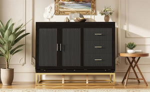 English Elm Murphy Queen Cabinet Bed Freestanding Espresso Finish with Headboard Shelf Metal Legs N820S00028P-1