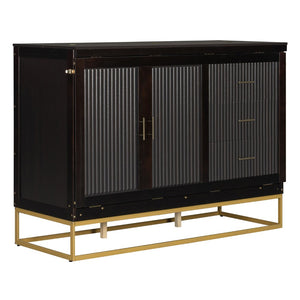 English Elm Murphy Queen Cabinet Bed Freestanding Espresso Finish with Headboard Shelf Metal Legs N820S00028P-1