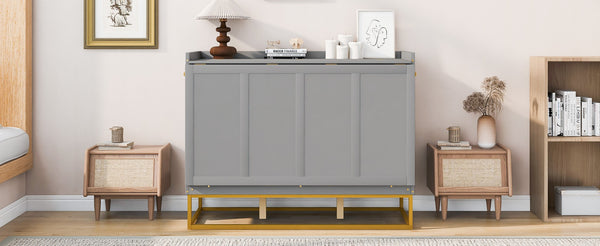 English Elm Queen Murphy Bed Shaker Cabinet with Iron Legs Pinewood Guest Room Space Saver N820S00035E-1