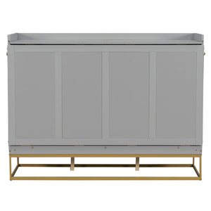 English Elm Queen Murphy Bed Shaker Cabinet with Iron Legs Pinewood Guest Room Space Saver N820S00035E-1