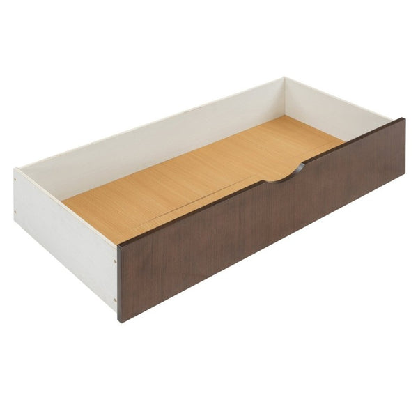 English Elm Queen Platform Bed Spindle Headboard with Trundle and Two Under Storage Drawers Walnut N820S00092D