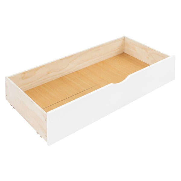 English Elm Queen Platform Bed Spindle Headboard with Trundle and Two Under Storage Drawers White N820S00092K