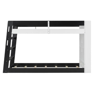 English Elm Queen Murphy Wall Bed with Hydraulic Lift Desk and Built-In Cabinet Storage White+Black 93.1 L x 40.5 W x 54.9 H N820S00095B