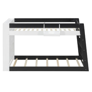 English Elm Queen Murphy Wall Bed with Hydraulic Lift Desk and Built-In Cabinet Storage White+Black 93.1 L x 40.5 W x 54.9 H N820S00095B
