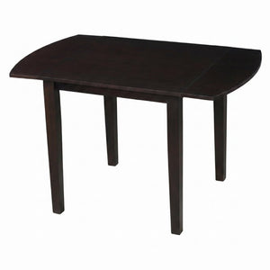 English Elm Extendable Drop Leaf Rubberwood Dining Table Space Saving Modern Small Kitchen Design Dark Brown N842P491824B