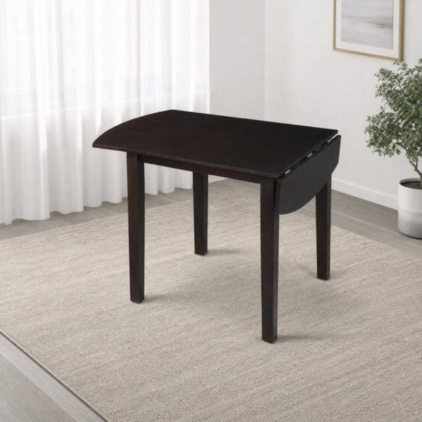 English Elm Extendable Drop Leaf Rubberwood Dining Table Space Saving Modern Small Kitchen Design Dark Brown N842P491824B