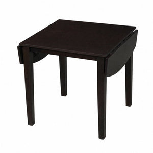 English Elm Extendable Drop Leaf Rubberwood Dining Table Space Saving Modern Small Kitchen Design Dark Brown N842P491824B