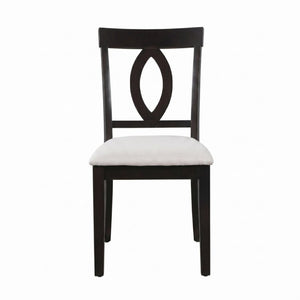 English Elm Wooden Rubberwood Dining Chairs Mid Century Upholstered Padded Seat Set for Kitchen Dark Brown N842P491825B