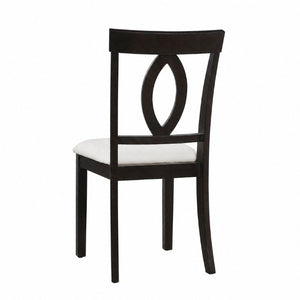 English Elm Wooden Rubberwood Dining Chairs Mid Century Upholstered Padded Seat Set for Kitchen Dark Brown N842P491825B