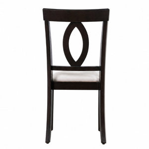 English Elm Wooden Rubberwood Dining Chairs Mid Century Upholstered Padded Seat Set for Kitchen Dark Brown N842P491825B