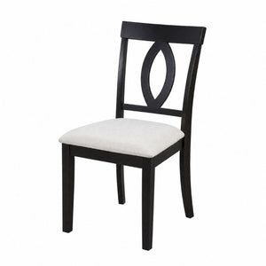 English Elm Wooden Rubberwood Dining Chairs Mid Century Upholstered Padded Seat Set for Kitchen Dark Brown N842P491825B