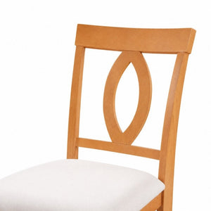 English Elm Wooden Rubberwood Dining Chairs Mid Century Upholstered Padded Seat Set for Kitchen Natural N842P491825N