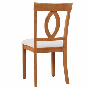 English Elm Wooden Rubberwood Dining Chairs Mid Century Upholstered Padded Seat Set for Kitchen Natural N842P491825N