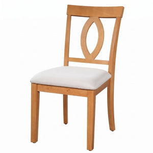 English Elm Wooden Rubberwood Dining Chairs Mid Century Upholstered Padded Seat Set for Kitchen Natural N842P491825N