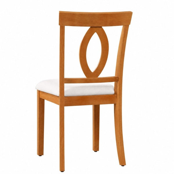 English Elm Wooden Rubberwood Dining Chairs Mid Century Upholstered Padded Seat Set for Kitchen Natural N842P491825N