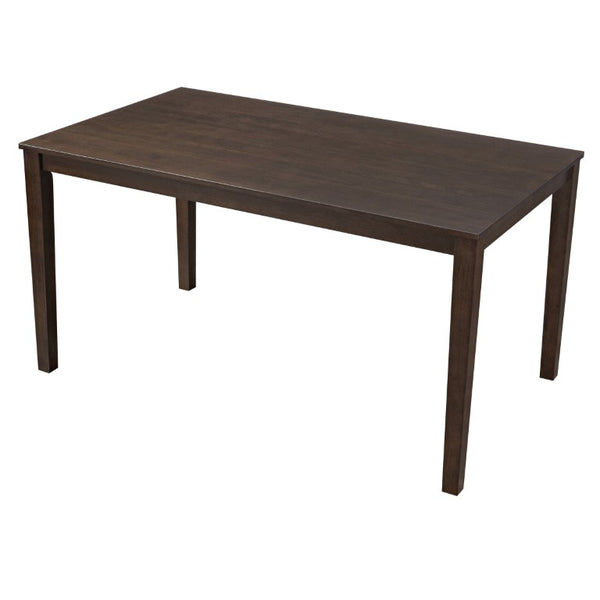 English Elm Dining Set with Cross Back Chairs and Bench Rubberwood Legs Farmhouse Style Seats Six Walnut + Gray Cushion Set for 6 N842S000043W