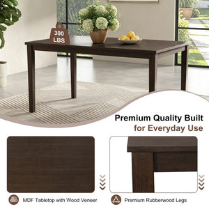 English Elm Dining Set with Cross Back Chairs and Bench Rubberwood Legs Farmhouse Style Seats Six Walnut + Gray Cushion Set for 6 N842S000043W