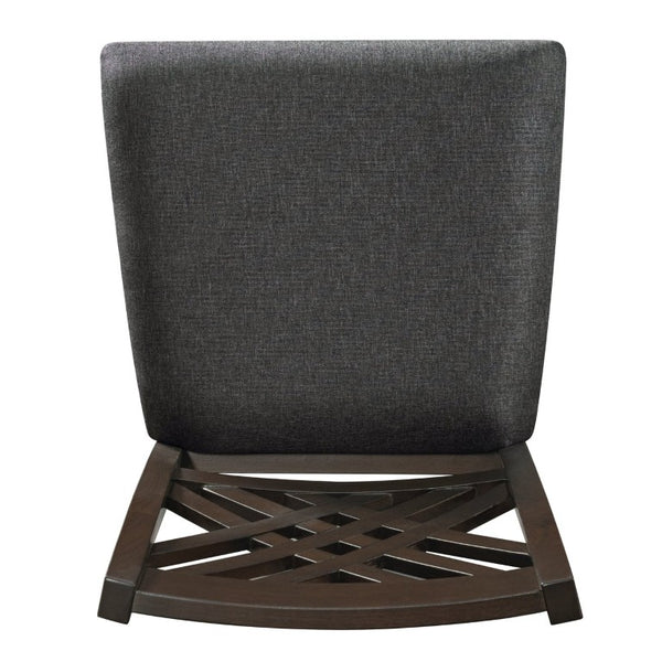 English Elm 4-Piece Cross Back Rubberwood Dining Chair Set with Foam Cushioned Linen Seats Farmhouse N842S000643W