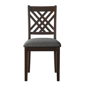 English Elm 4-Piece Cross Back Rubberwood Dining Chair Set with Foam Cushioned Linen Seats Farmhouse N842S000643W