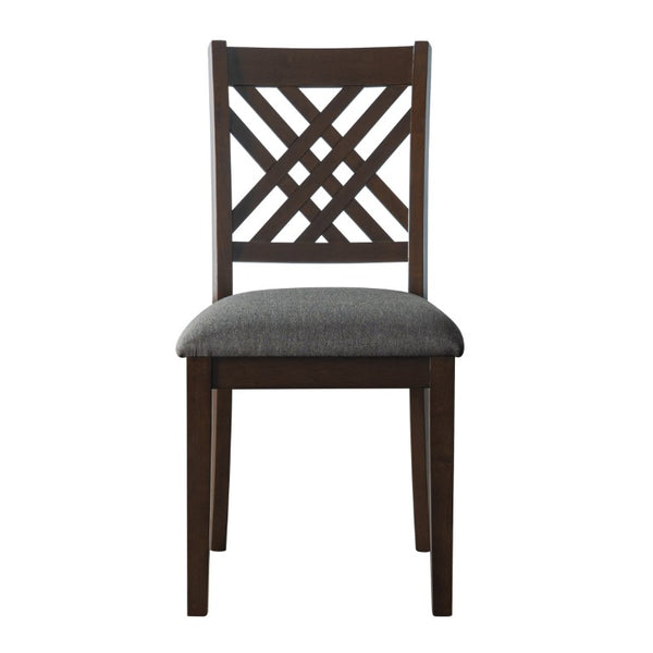 English Elm 4-Piece Cross Back Rubberwood Dining Chair Set with Foam Cushioned Linen Seats Farmhouse N842S000643W