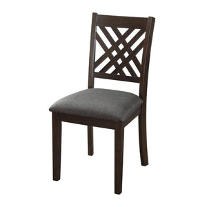 English Elm 4-Piece Cross Back Rubberwood Dining Chair Set with Foam Cushioned Linen Seats Farmhouse N842S000643W