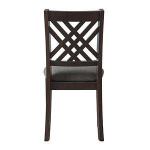 English Elm 4-Piece Cross Back Rubberwood Dining Chair Set with Foam Cushioned Linen Seats Farmhouse N842S000643W