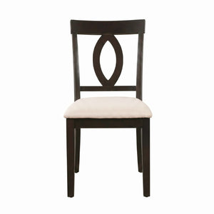 English Elm Wooden Rubberwood Dining Chair Set of 4 with Padded Seat and Cutout Backrest Detail N842S000825B