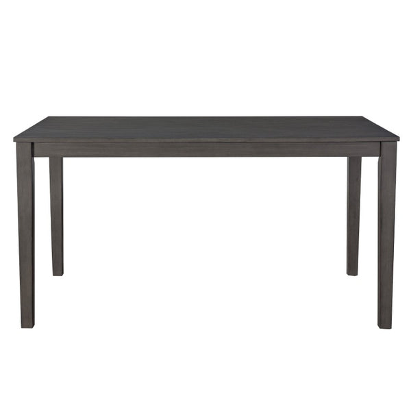 English Elm Dining Set with Cross Back Chairs and Bench Rubberwood Legs Farmhouse Style Seats Six Dark Gray + Beige Cushion Set for 4 N842S200043G