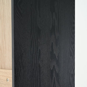 English Elm 74.5''h Ash Veneer Curio Cabinet Tempered Glass Doors Mid-century Two-tone Bookcase N845P296678B