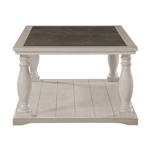 English Elm Vibe Haus Farmhouse Coffee Table Solid Wood Spindle Legs Two Tier Shelf Living Room Brown N893P473252D