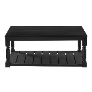 English Elm Vibe Haus Two Tier Farmhouse Coffee Table Spindle Legs Open Shelf Living Room Black N893P473265B