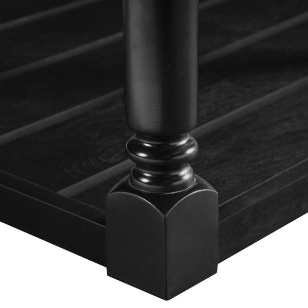 English Elm Vibe Haus Two Tier Farmhouse Coffee Table Spindle Legs Open Shelf Living Room Black N893P473265B