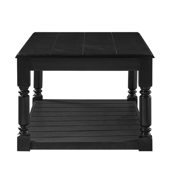 English Elm Vibe Haus Two Tier Farmhouse Coffee Table Spindle Legs Open Shelf Living Room Black N893P473265B