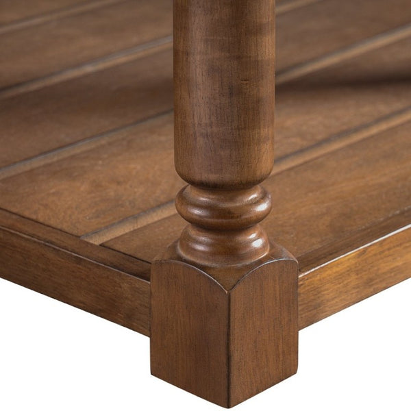 English Elm Vibe Haus Two Tier Farmhouse Coffee Table Spindle Legs Open Shelf Living Room Brown N893P473265D