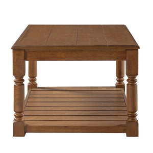 English Elm Vibe Haus Two Tier Farmhouse Coffee Table Spindle Legs Open Shelf Living Room Brown N893P473265D