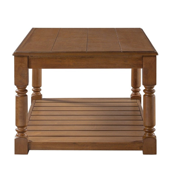 English Elm Vibe Haus Two Tier Farmhouse Coffee Table Spindle Legs Open Shelf Living Room Brown N893P473265D