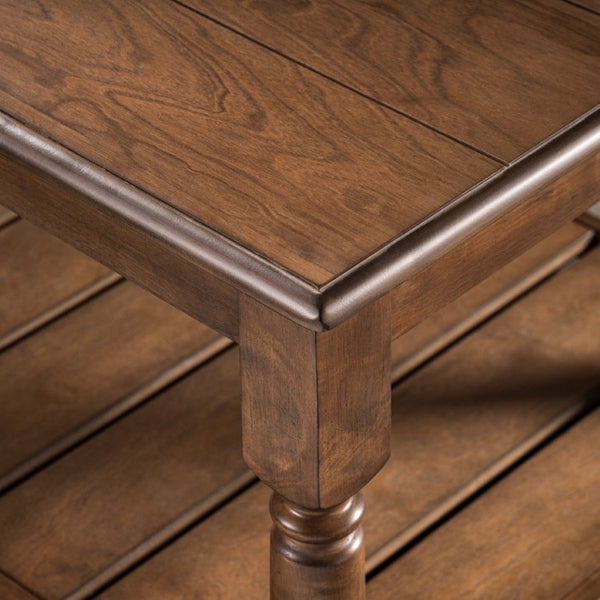 English Elm Vibe Haus Two Tier Farmhouse Coffee Table Spindle Legs Open Shelf Living Room Brown N893P473265D