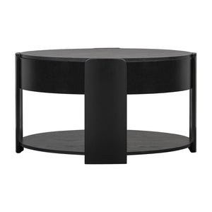 English Elm Vibe Haus Round Lift Top Coffee Table Hidden Storage Wood Grain Mdf Living Room Black N893P500710B