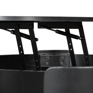English Elm Vibe Haus Round Lift Top Coffee Table Hidden Storage Wood Grain Mdf Living Room Black N893P500710B