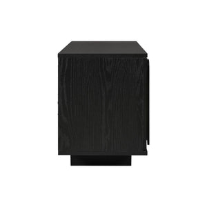 English Elm Vibe Haus Farmhouse Media Console with Soft Close Doors and Adjustable Shelves Black N893P500711B
