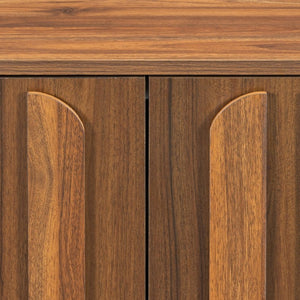 English Elm Vibe Haus Farmhouse Media Console with Soft Close Doors and Adjustable Shelves Brown N893P500711D