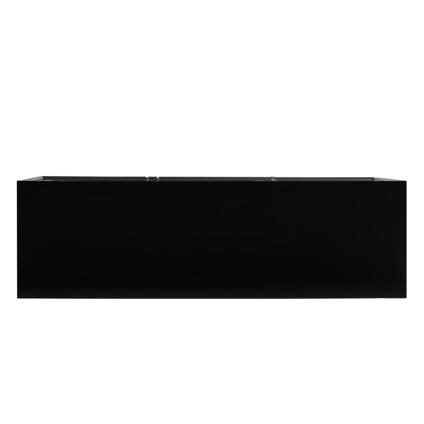English Elm Vibe Haus Media Console with Geometric Doors Solid Pine Legs Fits Tvs up to 65 In Black N893S000014B